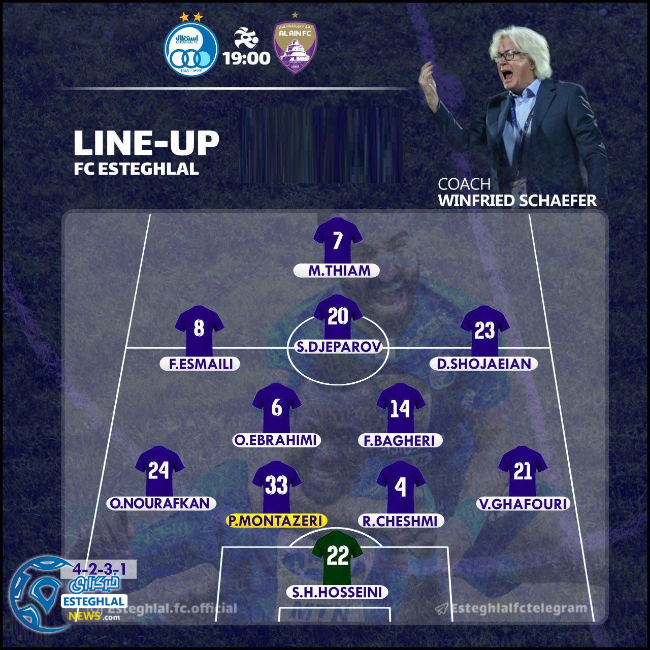 ترکیب استقلال مقابل العین امارات