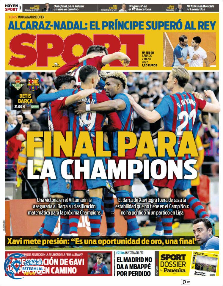 روزنامه  ورزشی اسپورت شنبه 17 اردیبهشت 1401