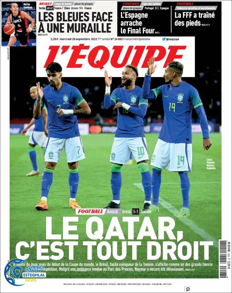 روزنامه  ورزشی اکیپ چهارشنبه 6 مهر 1401