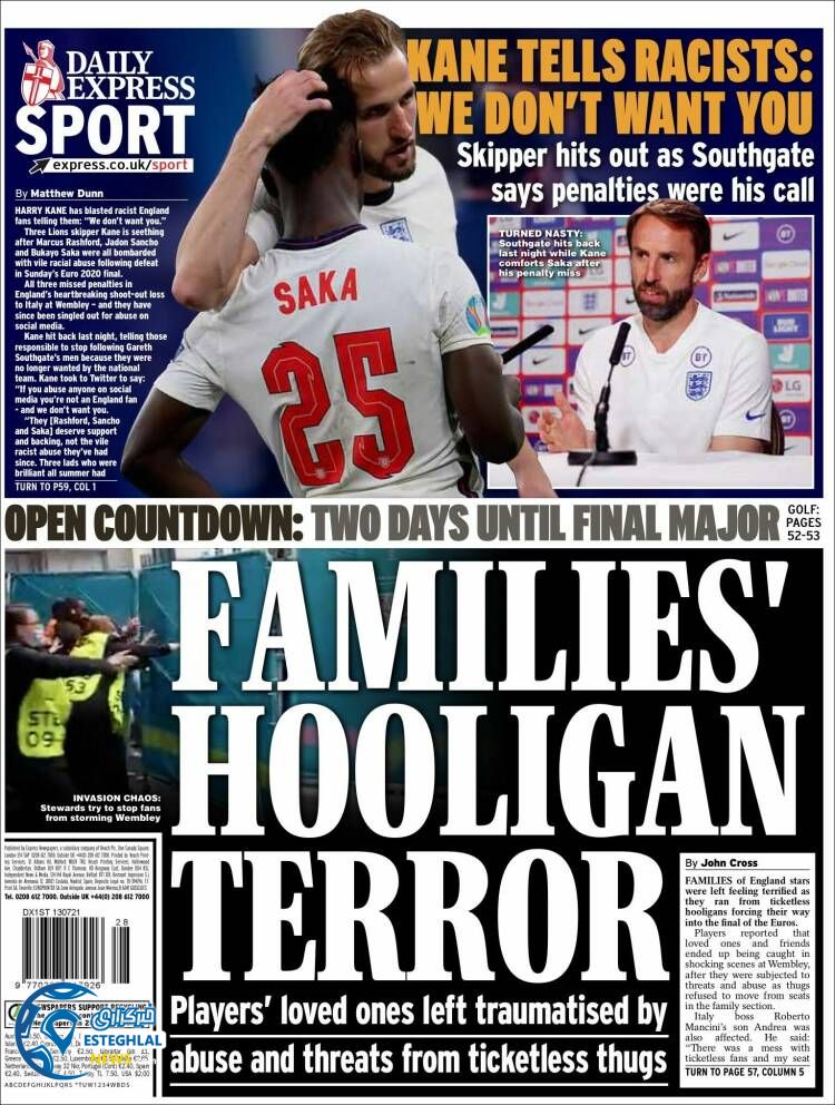 روزنامه ورزشی اکسپرس اسپورت سه شنبه 22 تیر 1400