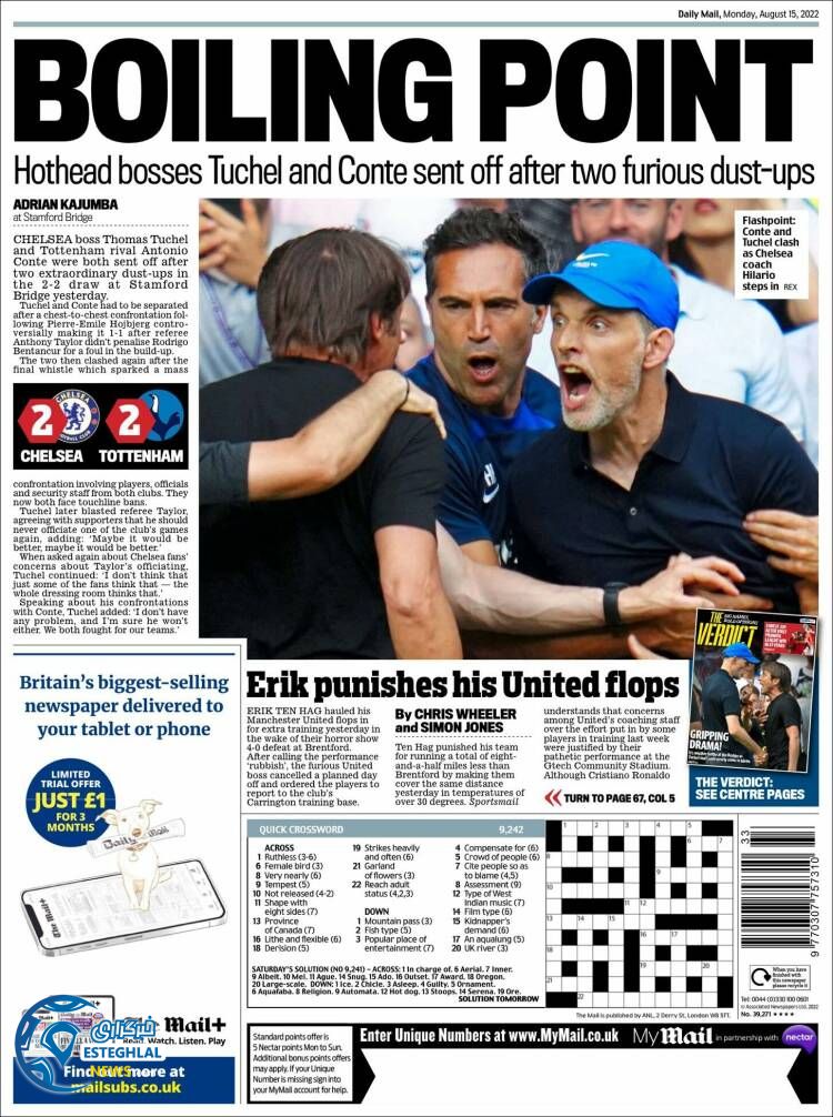 روزنامه ورزشی مایل اسپورت دوشنبه 24 مرداد 1401