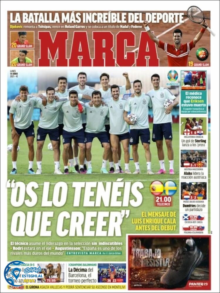 روزنامه ورزشی مارکا دوشنبه 24 خرداد 1400