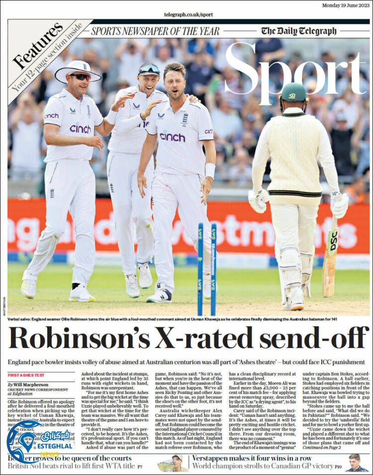 روزنامه ورزشی تلگراف اسپورت دوشنبه 29 خرداد 1402 