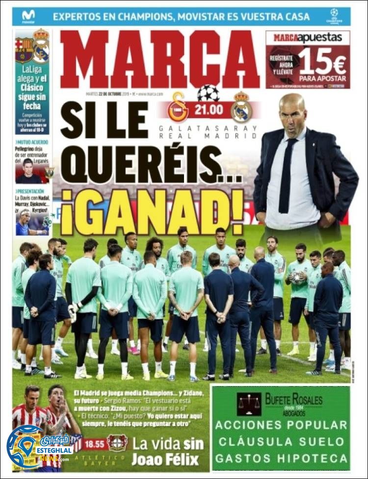 روزنامه ورزشی مارکا سه شنبه 30 مهر 1398