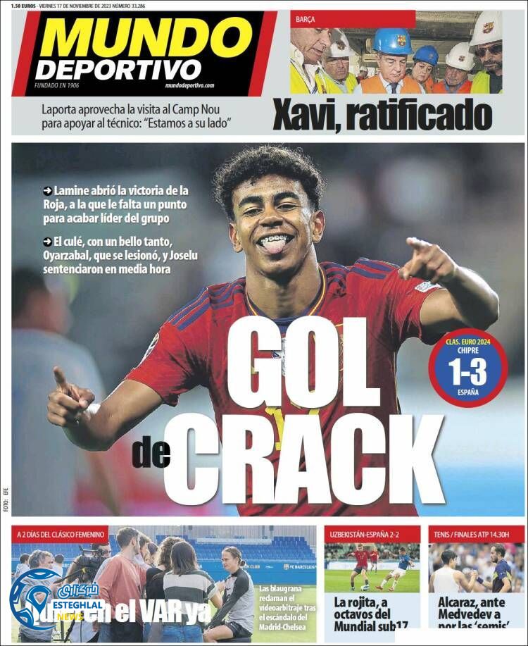 روزنامه ورزشی موندو دپورتیوو جمعه 26 آبان 1402 