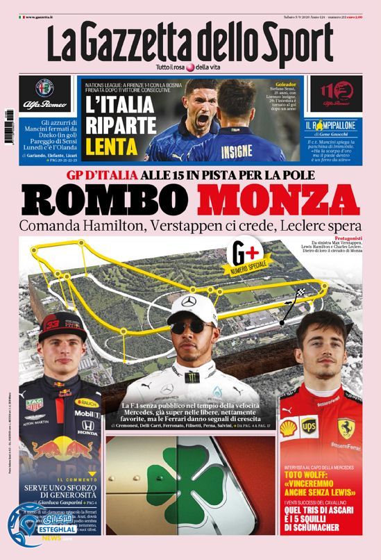 روزنامه ورزشی گاتزتا دلو اسپورت شنبه 15 شهریور 1399