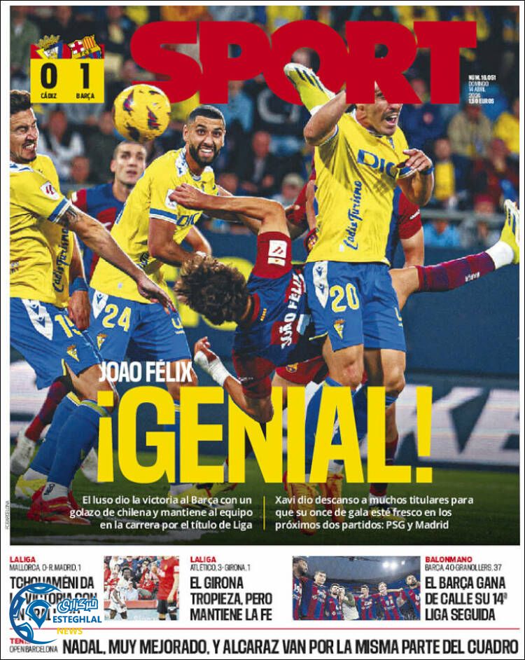 روزنامه ورزشی اسپورت یکشنبه 26 فروردین 1403 