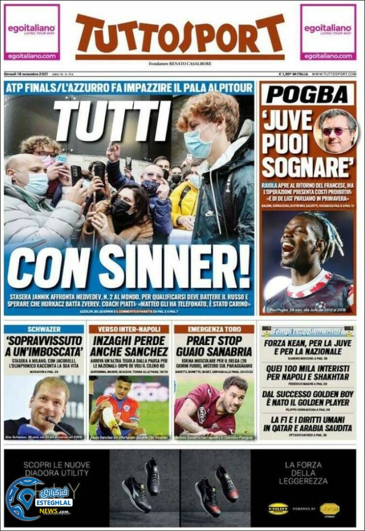 روزنامه ورزشی توتو اسپورت پنجشنبه 27 آبان 1400