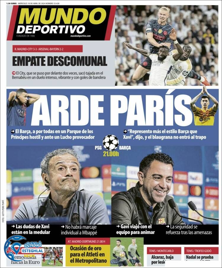 روزنامه ورزشی موندو دپورتیوو چهارشنبه 22 فروردین 1403 