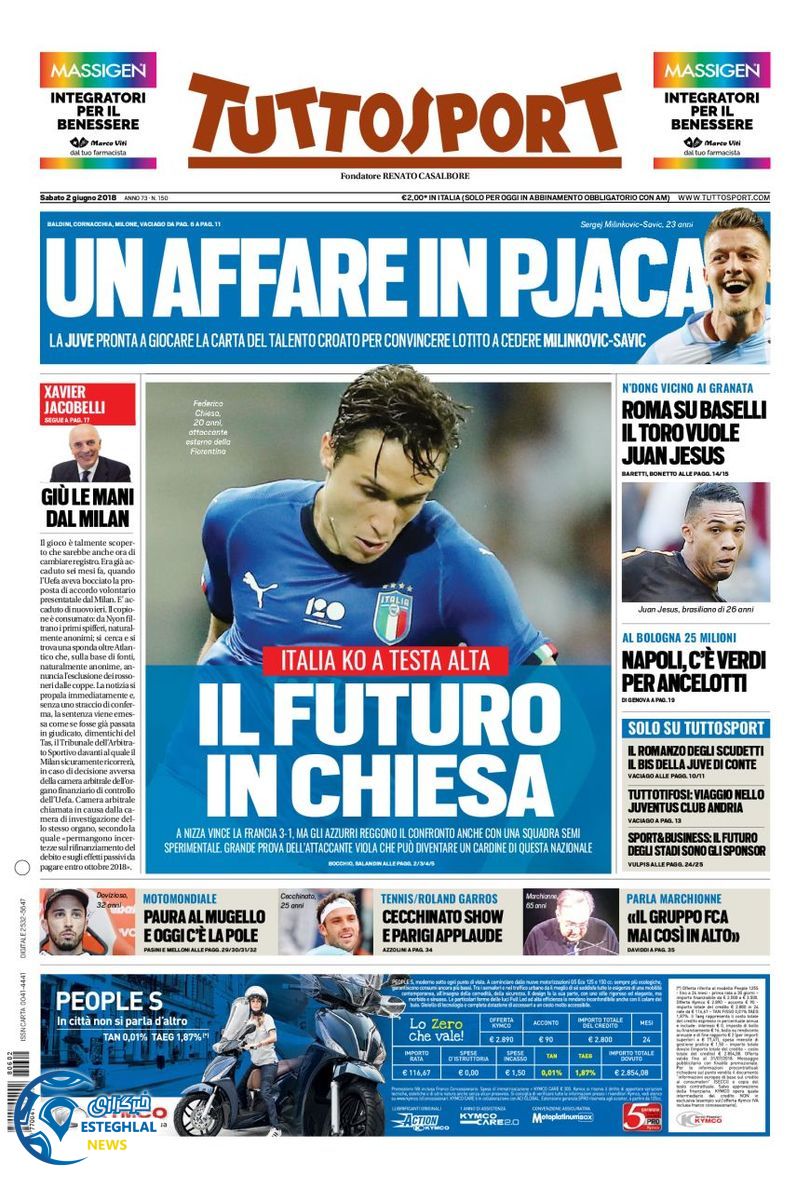 روزنامه ورزشی توتو اسپورت شنبه 12 خرداد 1397