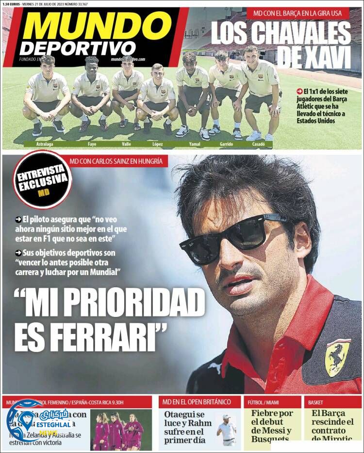 روزنامه ورزشی موندو دپورتیوو جمعه 30 تیر 1402 
