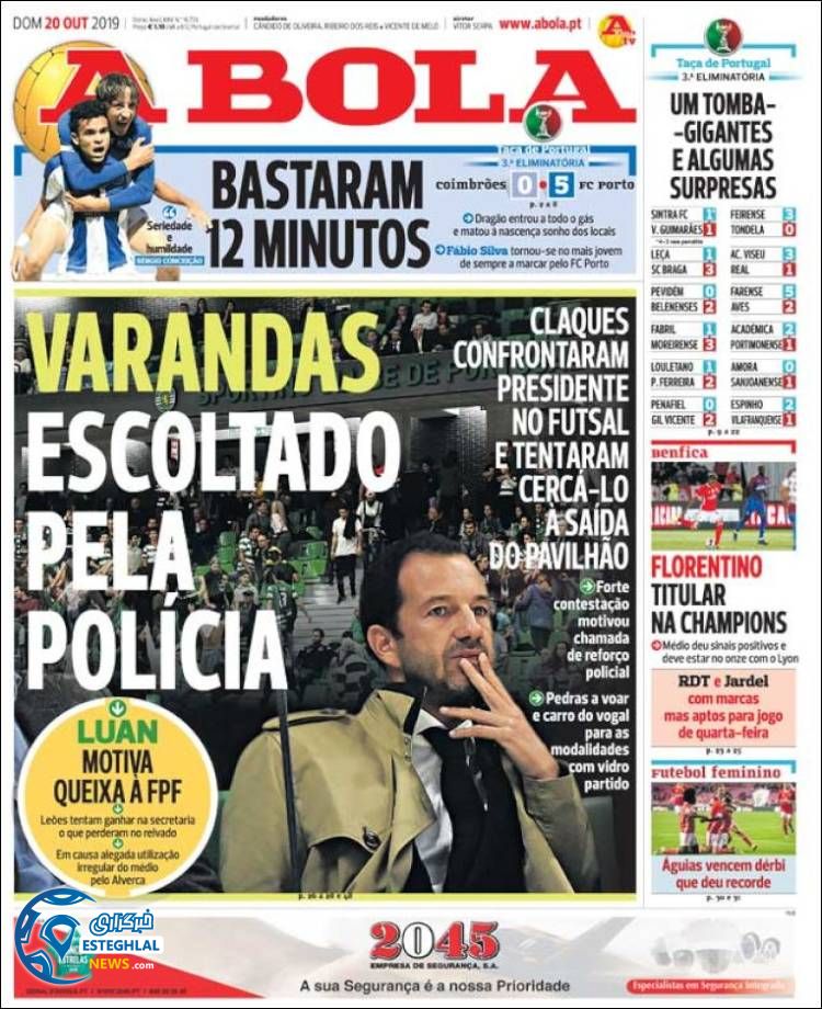 روزنامه ورزشی آبولا یکشنبه 28 مهر 1398