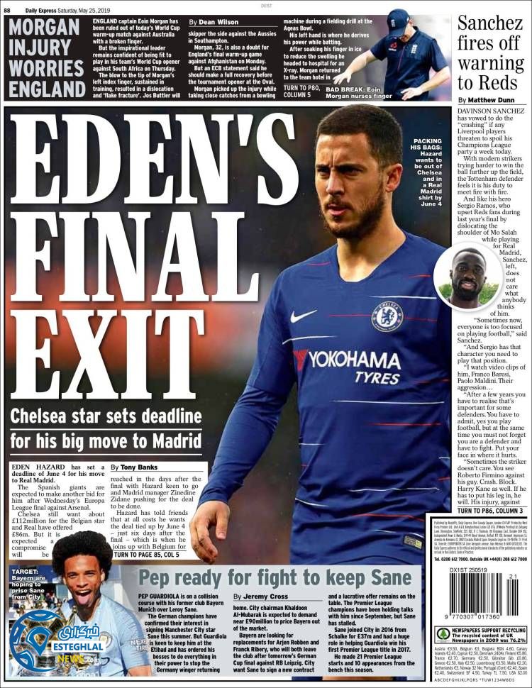 روزنامه ورزشی اکسپرس اسپورت شنبه 4 خرداد 1398