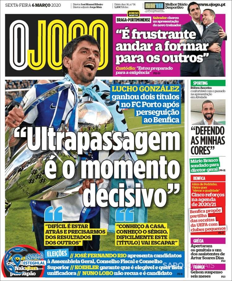 روزنامه ورزشی جوگو جمعه 16 اسفند 1398