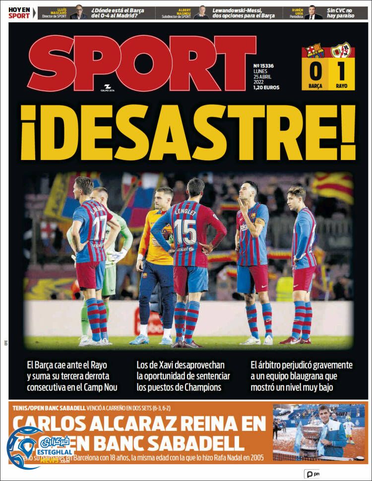 روزنامه ورزشی اسپورت دوشنبه 5 اردیبهشت 1401