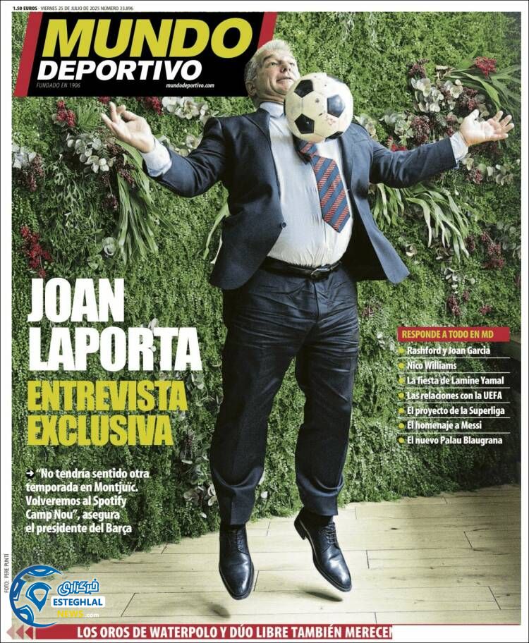 روزنامه ورزشی موندو دپورتیوو جمعه 3 مرداد 1404 