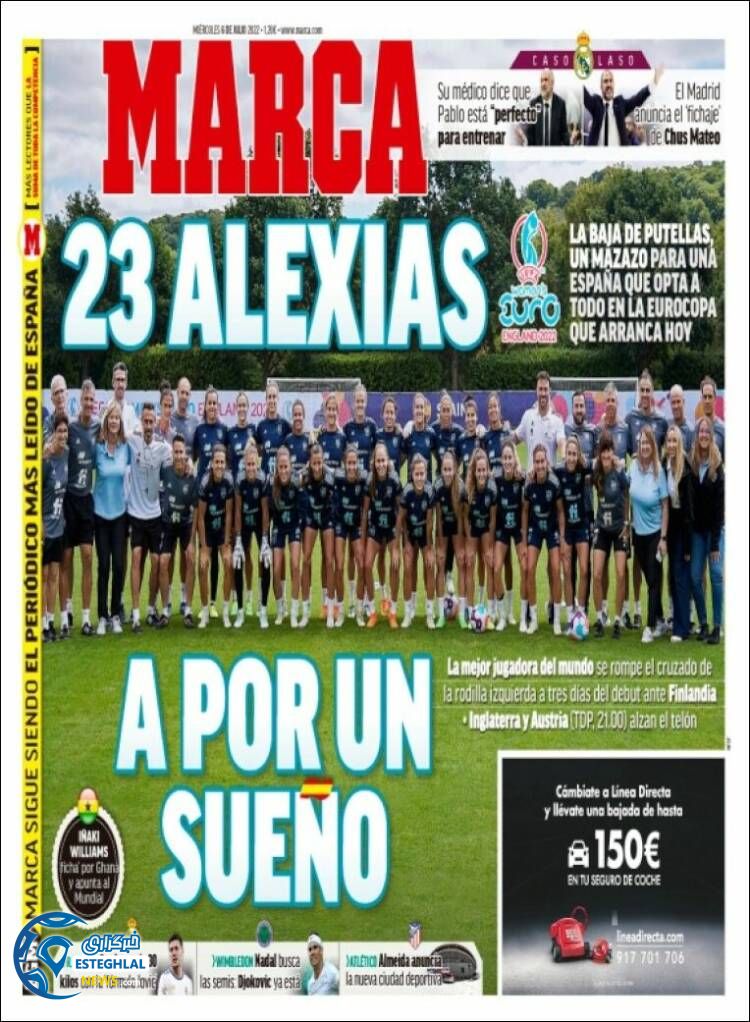 روزنامه ورزشی مارکا چهارشنبه 15 تیر 1401