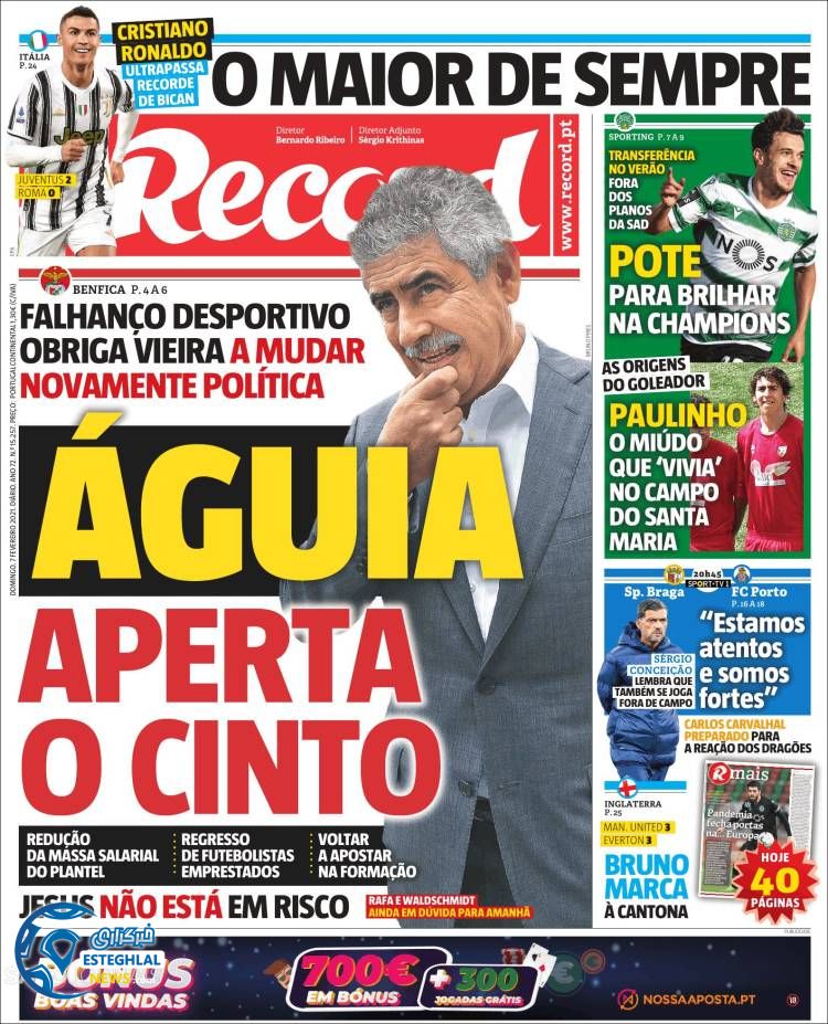 روزنامه ورزشی رکورد یکشنبه 19 بهمن 1399