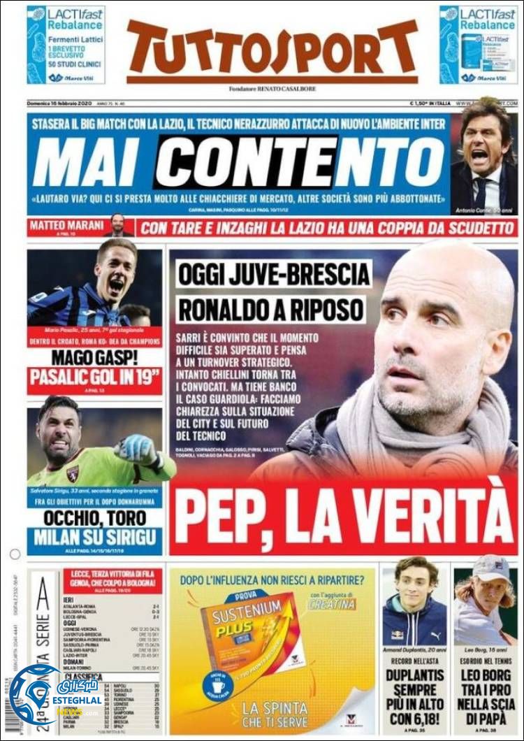 روزنامه ورزشی توتو اسپورت یکشنبه 27 بهمن 1398