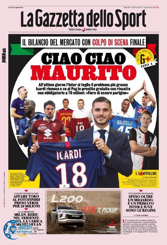 روزنامه ورزشی گاتزتا دلو اسپورت سه شنبه 12 شهریور 1398