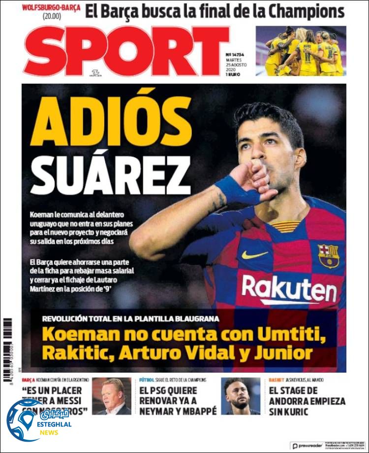 روزنامه ورزشی اسپورت سه شنبه 4 شهریور 1399