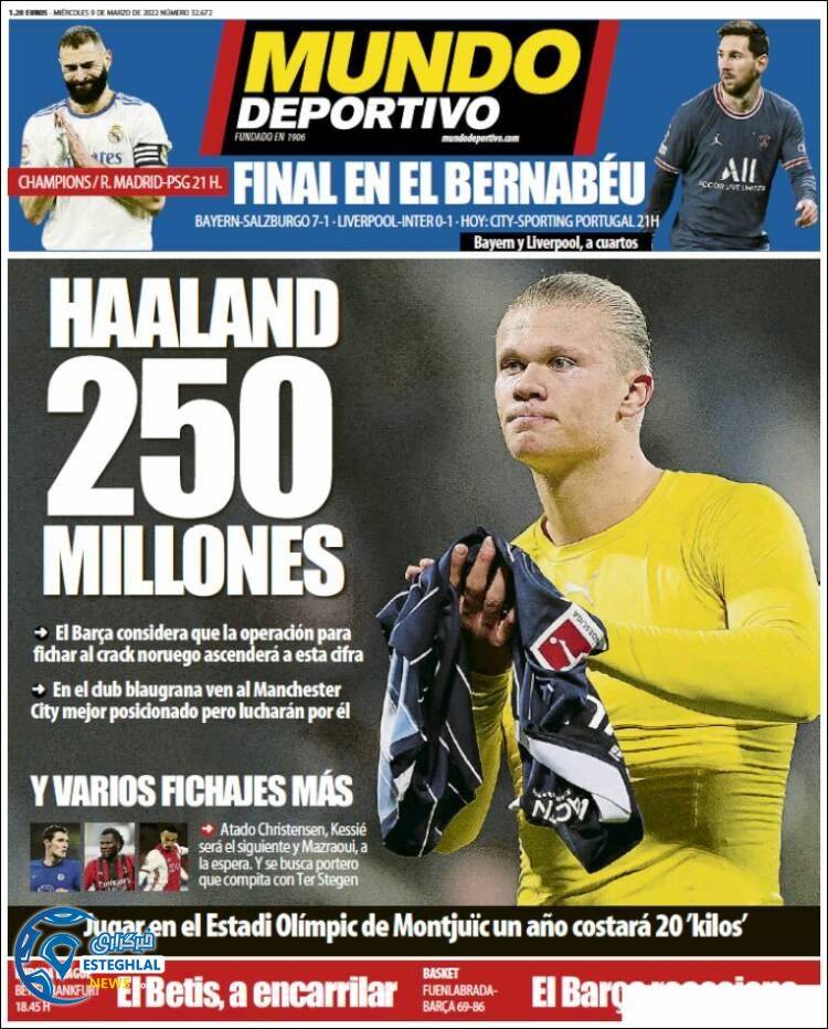 روزنامه ورزشی موندو دپورتیوو چهارشنبه 18 اسفند 1400