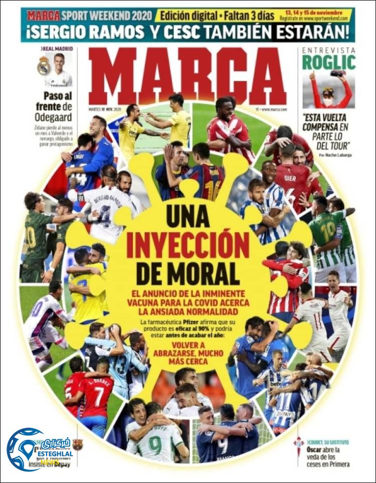 روزنامه ورزشی مارکا سه شنبه 20 آبان 1399