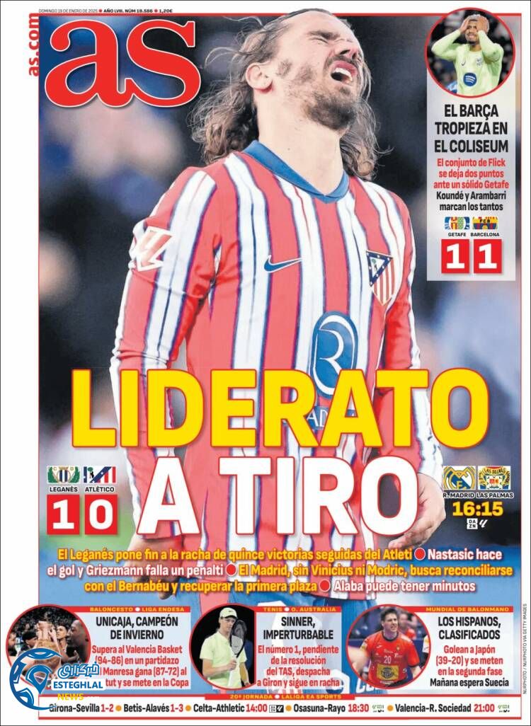 روزنامه  ورزشی  آ اس یکشنبه 30 دی 1403 