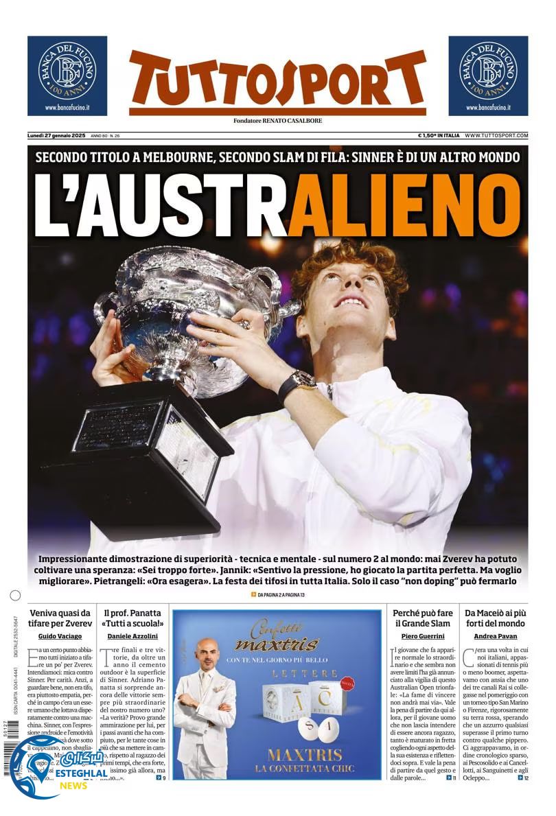 روزنامه ورزشی توتو اسپورت دوشنبه 8 بهمن 1403 