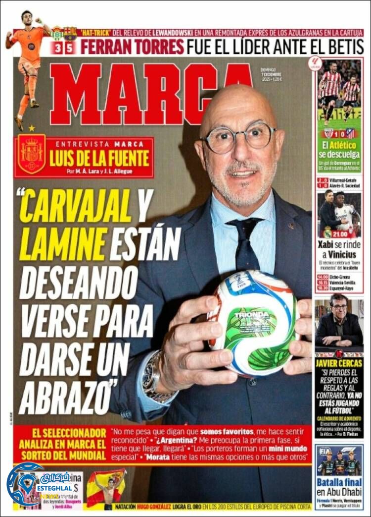 روزنامه  ورزشی مارکا یکشنبه 16 آذر 1404 