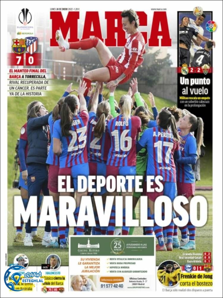 روزنامه ورزشی مارکا دوشنبه 4 بهمن 1400