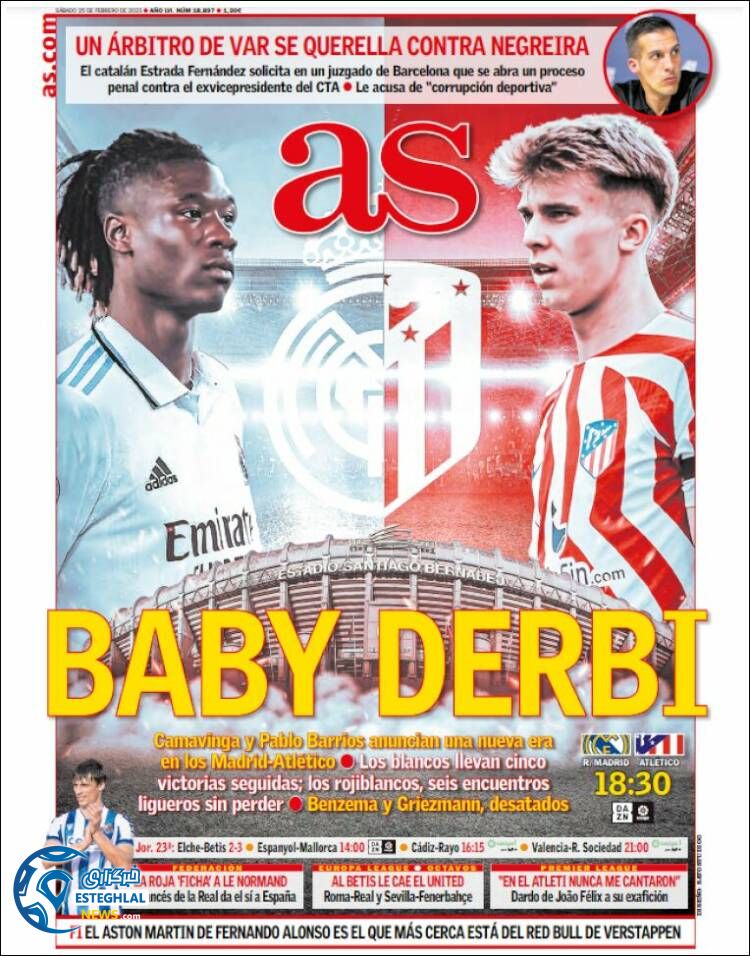 روزنامه ورزشی آ اس شنبه 6 اسفند 1401 