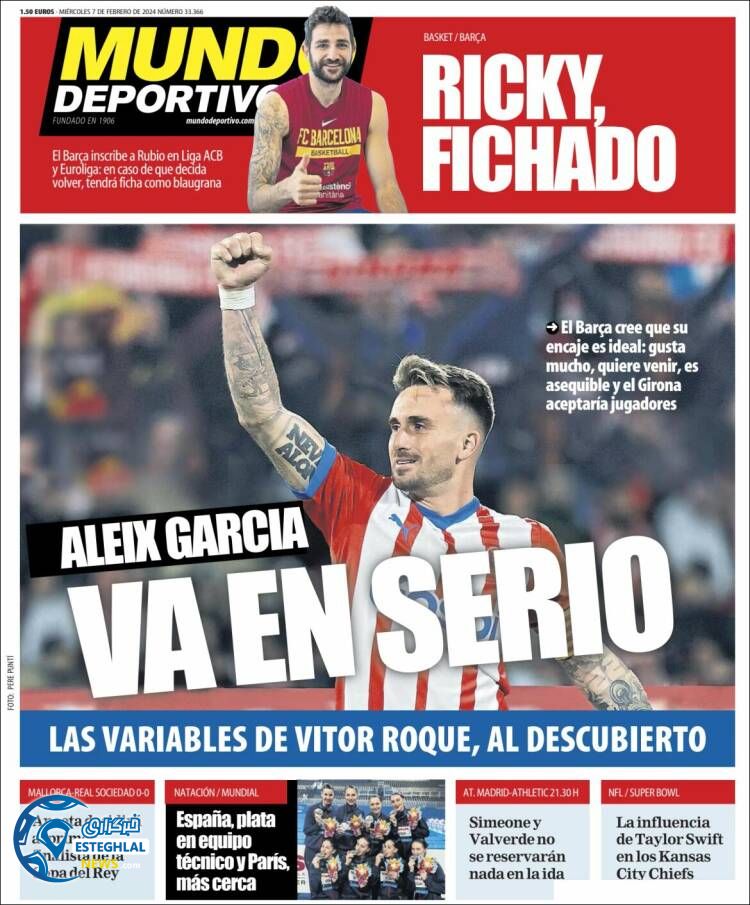 روزنامه ورزشی موندو دپورتیوو چهارشنبه 18 بهمن 1402 