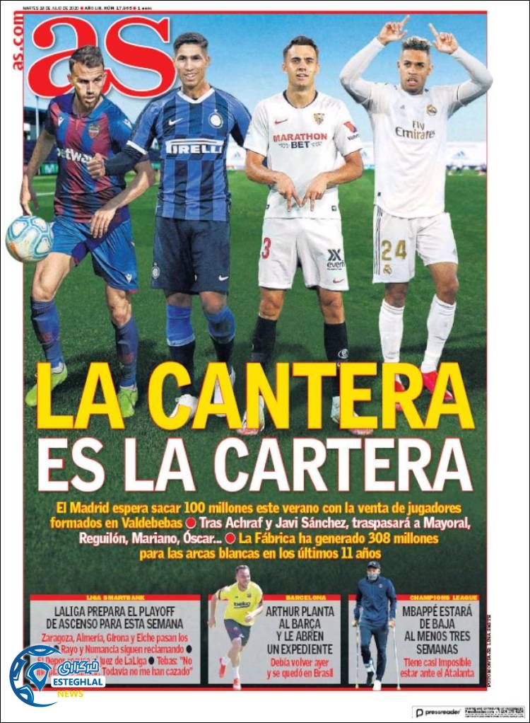 روزنامه ورزشی آاس سه شنبه 7 مرداد 1399