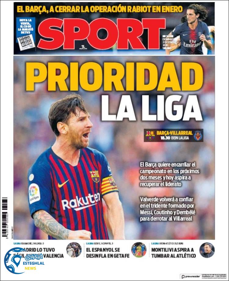 روزنامه ورزشی اسپورت یکشنبه 11 آذر 139