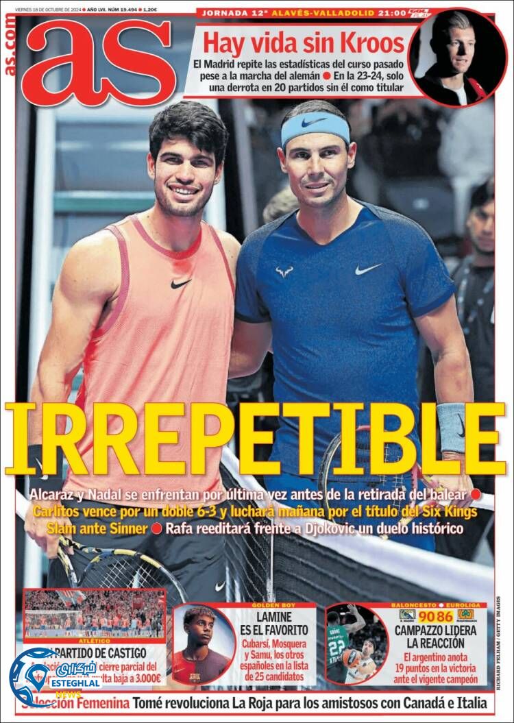 روزنامه ورزشی آ اس جمعه 27 مهر 1403 