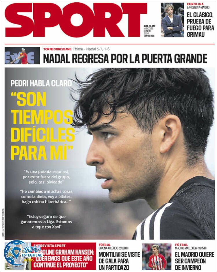 روزنامه ورزشی اسپورت چهارشنبه 13 دی 1402 