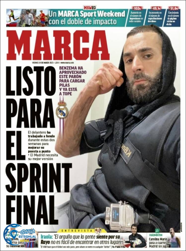 روزنامه ورزشی مارکا جمعه 11 فروردین 1402