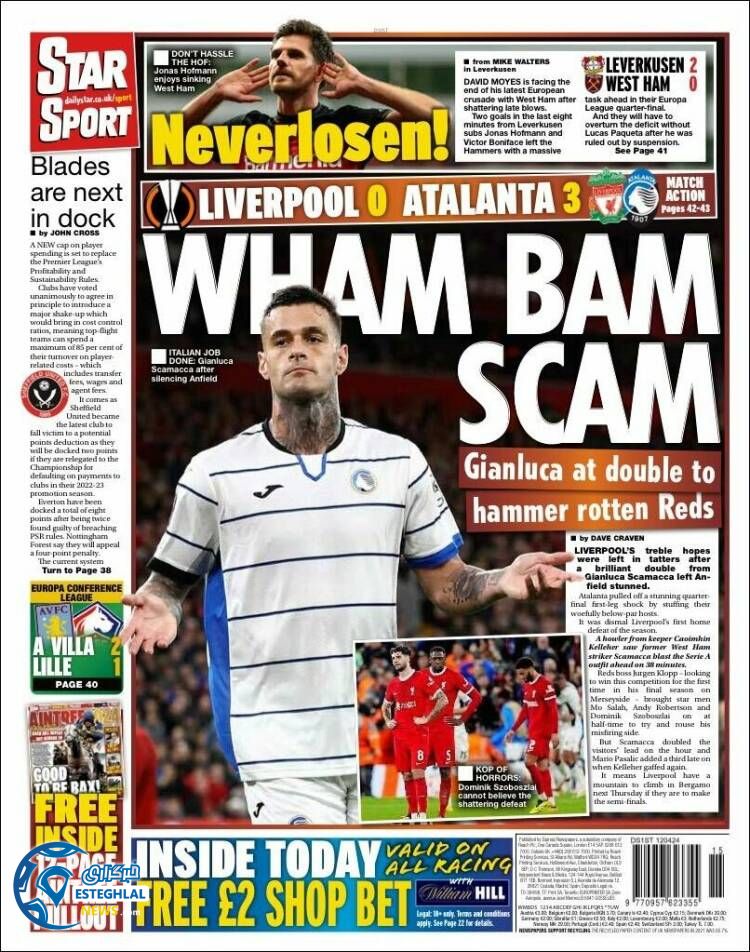 روزنامه ورزشی استار اسپورت جمعه 24 فروردین 1403 