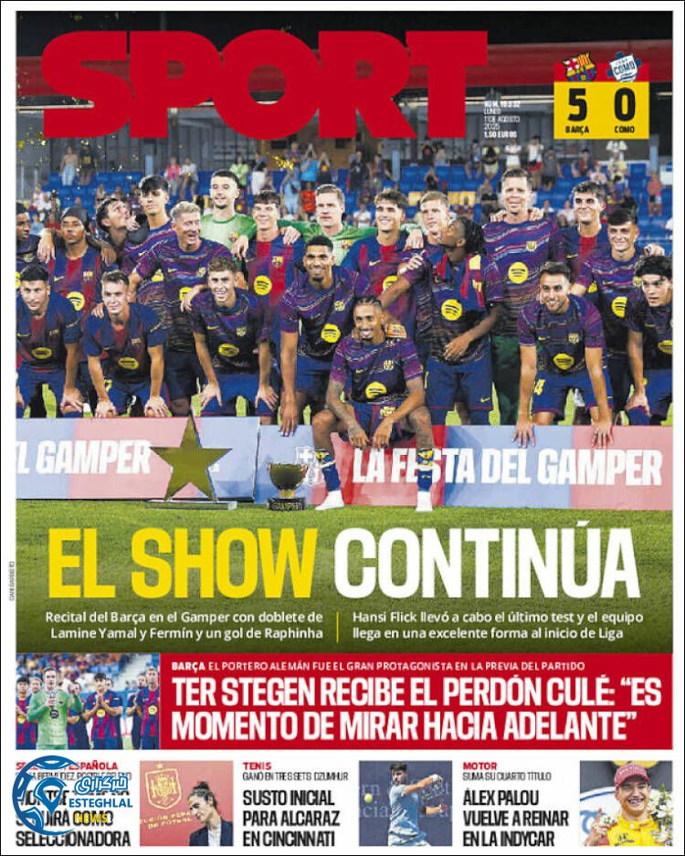 روزنامه ورزشی اسپورت دوشنبه 20 مرداد 1404  