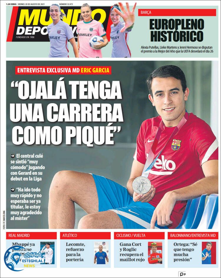 روزنامه ورزشی موندو دپورتیوو جمعه 29 مرداد 1400