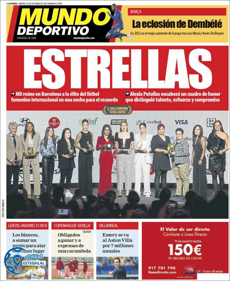 روزنامه ورزشی موندو دپورتیوو سه شنبه 3 آبان 1401 