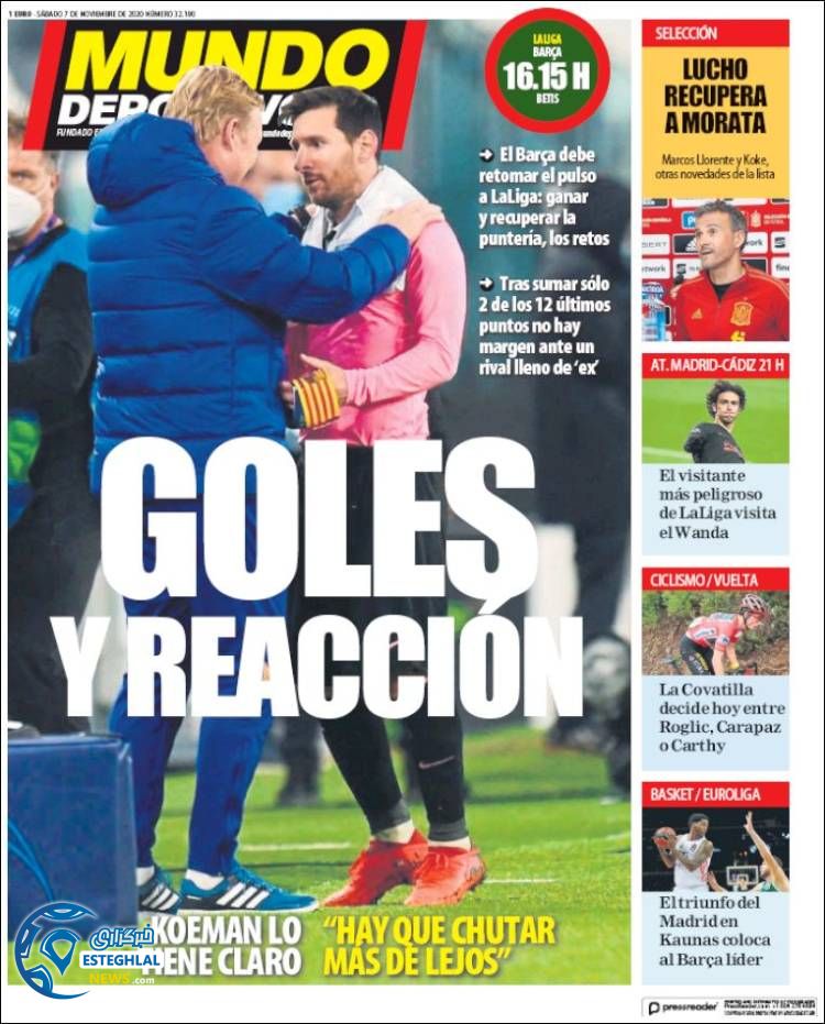 روزنامه ورزشی موندو دپورتیوو شنبه 17 آبان 1399