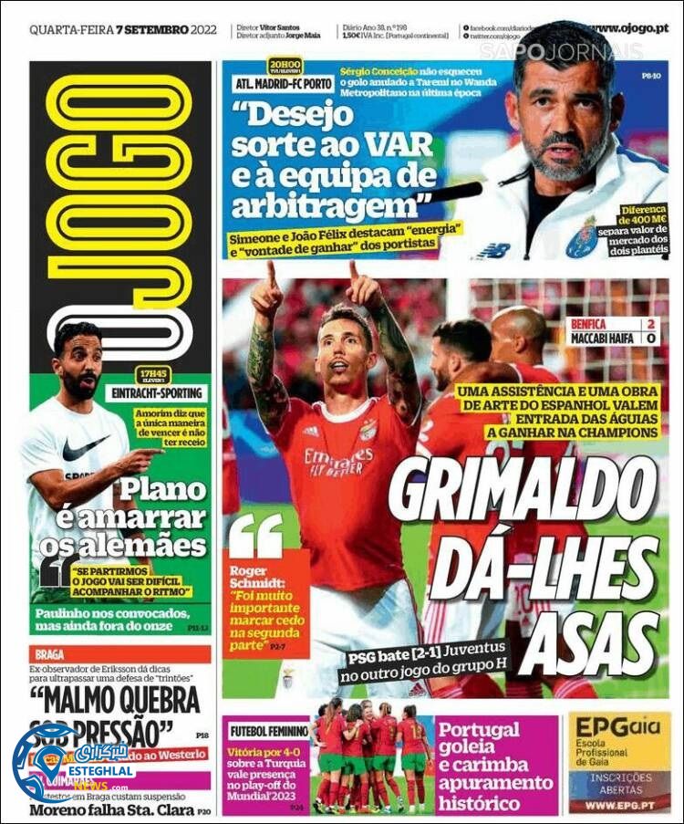 روزنامه ورزشی اوجوگو چهارشنبه 16 شهریور 1401