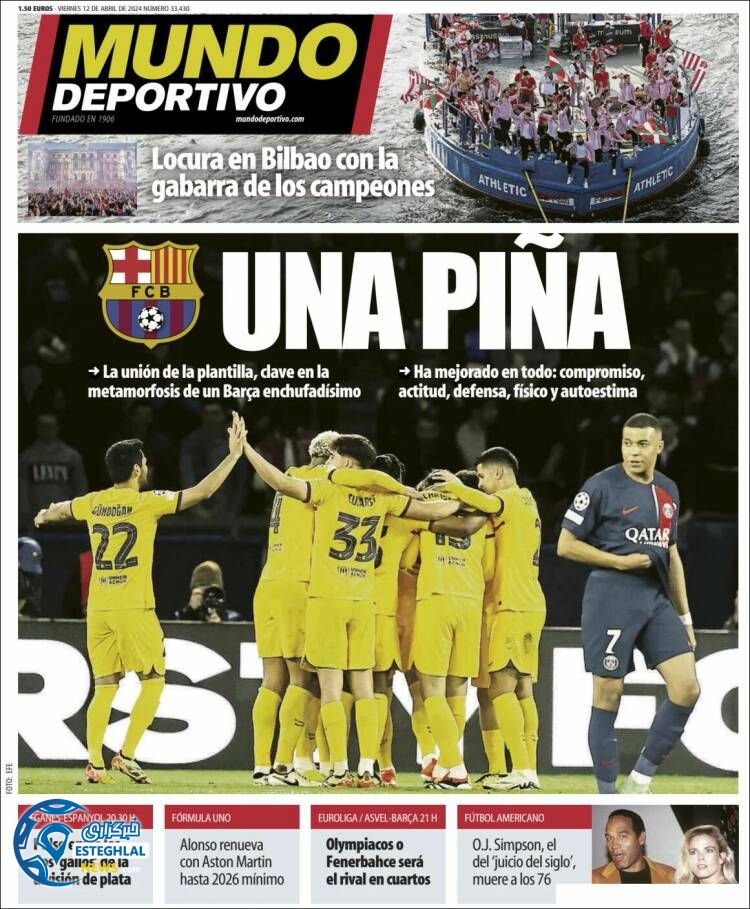 روزنامه ورزشی موندو دپورتیووو جمعه 24 فروردین 1403 