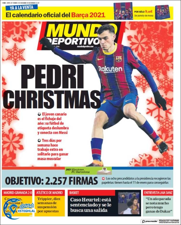 روزنامه ورزشی موندو دپورتیوو پنجشنبه 4 دی 1399