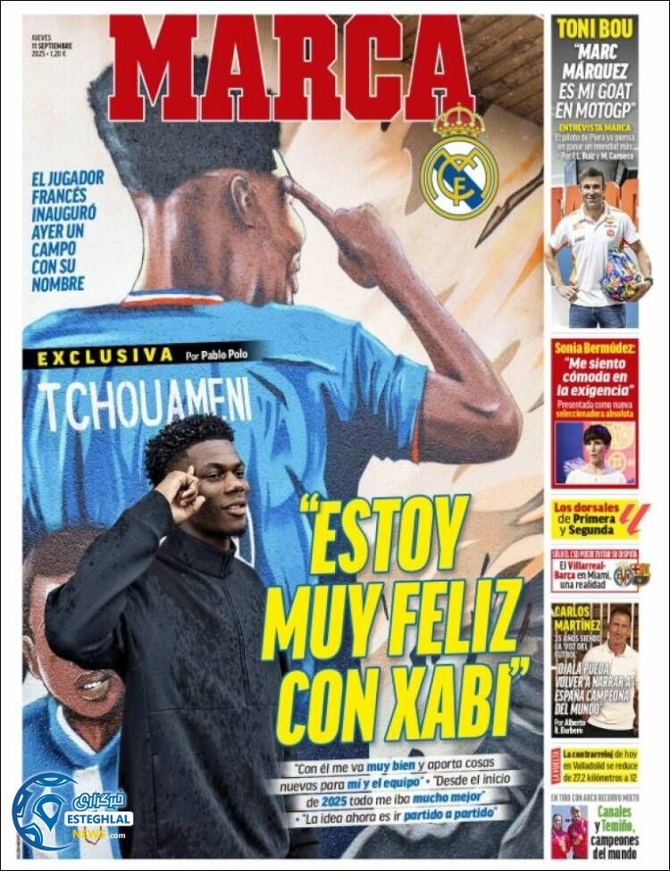 روزنامه  ورزشی مارکا  پنجشنبه 20 شهریور 1404 