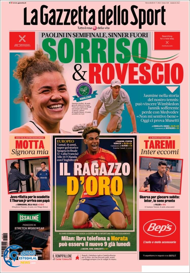 روزنامه ورزشی گاتزتا دلو اسپورت چهارشنبه 20 تیر 1403 