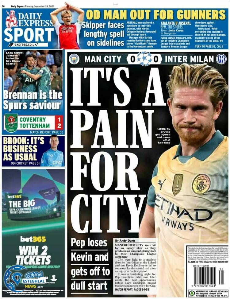 روزنامه  ورزشی  اکسپرس اسپورت پنجشنبه 29 شهریور 1403 