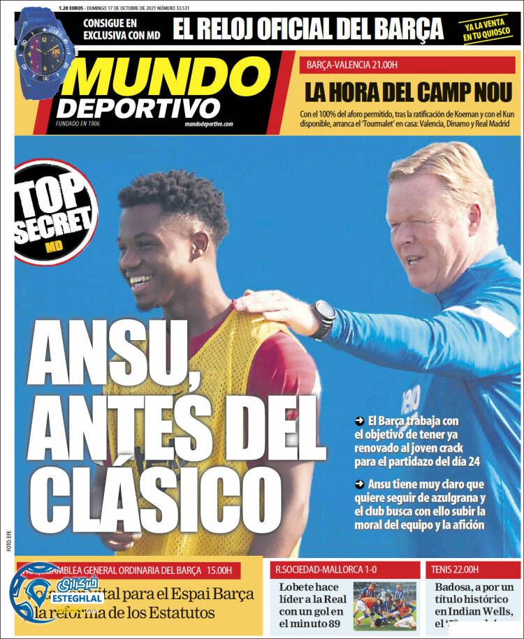 روزنامه ورزشی موندو دپورتیوو یکشنبه 25 مهر 1400